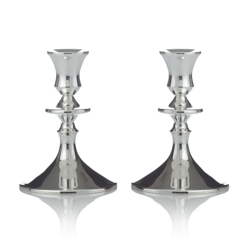 פמוטים לשבת מכסף טהור דגם אורביטל (S)