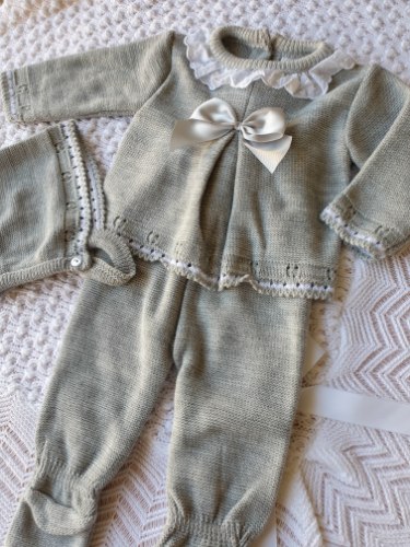 סט סרוג לניובורן פאז - אפור