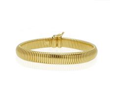 צמיד צינור מזהב לאישה רחב