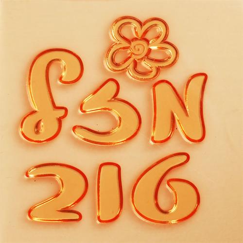 חותמת ברכות ומזל טוב עם פרח