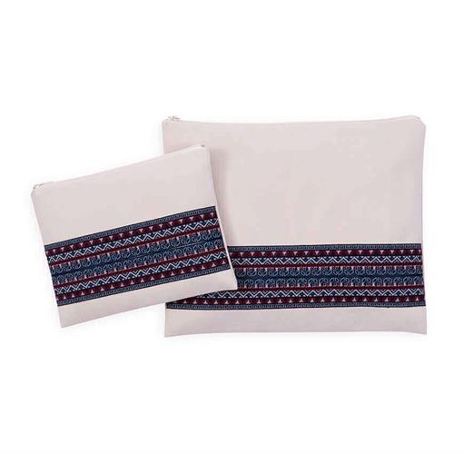 כיסוי טלית תפילין אופוויט סרט כחול בורדו