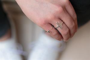 טבעת פסים כסף