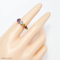 טבעת מכסף משובצת אבני חן RG6289 | תכשיטי כסף 925 | טבעות כסף