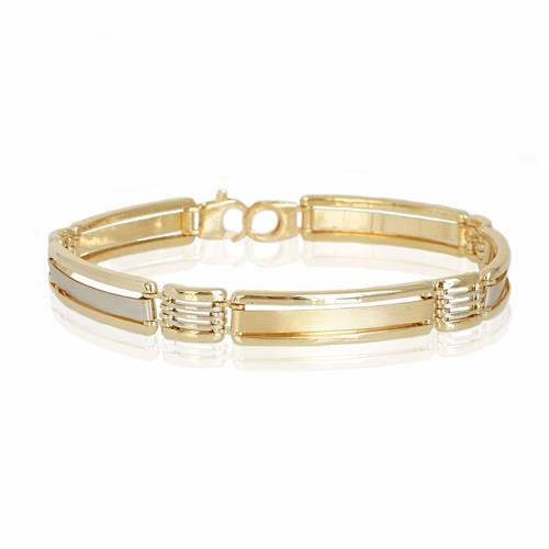 צמיד איטלקי מעוצב בזהב צהוב ולבן 14 קרט