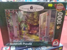 פאזל 1000 חלקים גינה עם ספסל