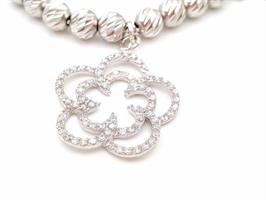 B-03 צמיד כסף עם תליונים (צ'ארמים) תלויים - אות לבחירתך