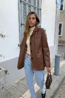 ג׳קט דמוי עור מחויט מייסון