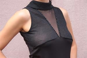 שמלת ערב וינטג' שחורה וסקסית מידה S