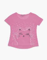 חולצה בנות טריקו מעוצבת חתול