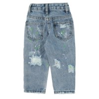 ג׳ינס כחול ארוך עם קרעים ושפריצים של צבע MISS KIDS - מידות 2-18