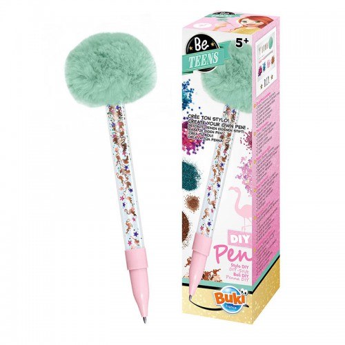 יצירת עט נוצצים עם פונפון - טורקיז BE TEENS