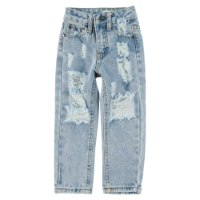 ג׳ינס כחול ארוך עם קרעים MISS KIDS - מידות 2-18