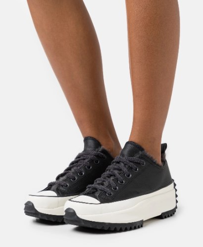 נעלי נשים ALLSTAR/CONVERSE צבע שחור עור