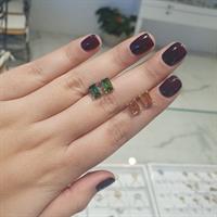 עגילי זהב יהלומים ואבן חן טורמלין