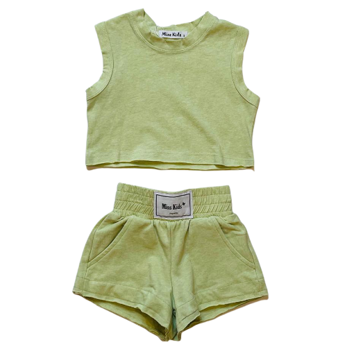חליפת שורט MISS KIDS ירוק מנטה 2-16