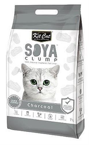 חול מתגבש לחתול על בסיס סויה בתוספת פחם פעיל 7 ליטר