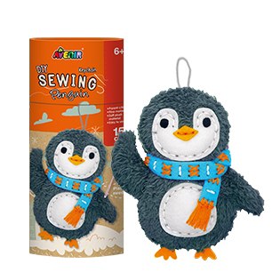 תפירת בובת קישותיק - פינגווין (15 ס"מ)