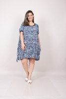 שמלת טוניקה ג׳יזל מודפס כחול