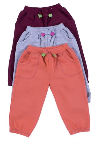 שלישיית מכנסי פוטר בורדו-אפור-כתום