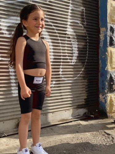 סט טייץ וטופ ריפ MISS KIDS שחור 2-16