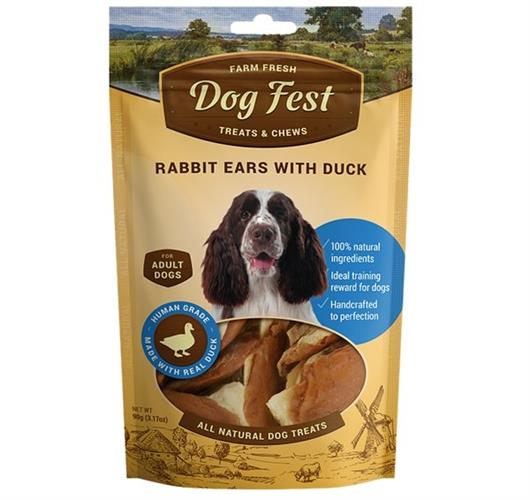 חטיפי Dog Fest אזני ארנב עם ברווז