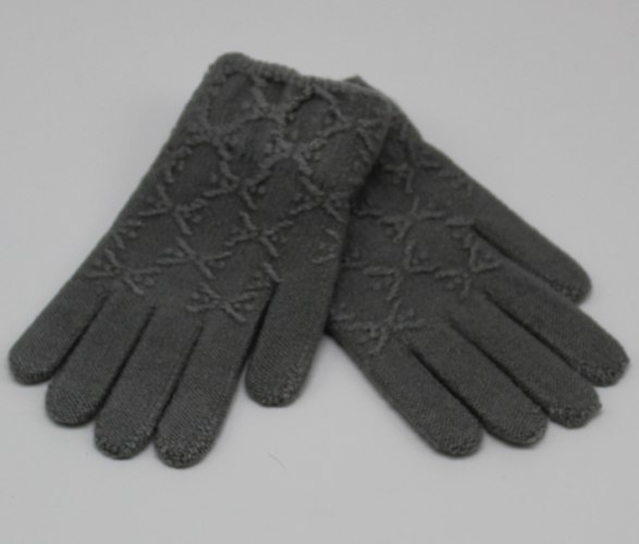 כפפות ילדות צמות אפור