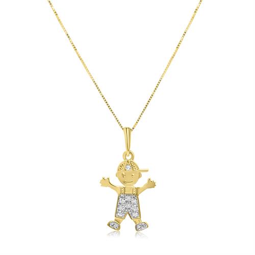 תליון ילדים זהב צהוב גדול| שרשרת ותליון ילד לבחירה לאמא