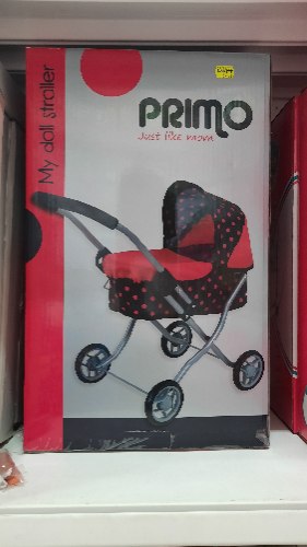 עגלת בובה שחור נקודות