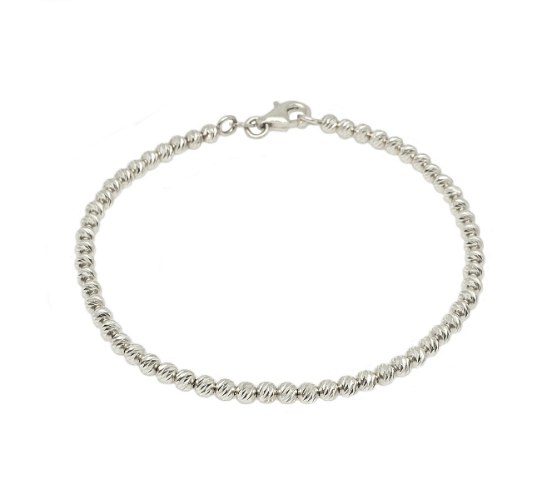 צמיד כדורים עבה לגבר זהב לבן