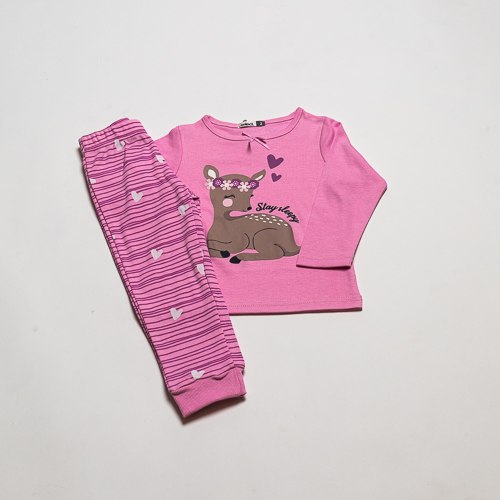 פיג'מת בנות אינטרלוק אייל ורודה