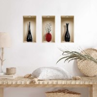 שלישיית נישות וזות שחורות ובורדו עם ענפים שחורים דגם 310