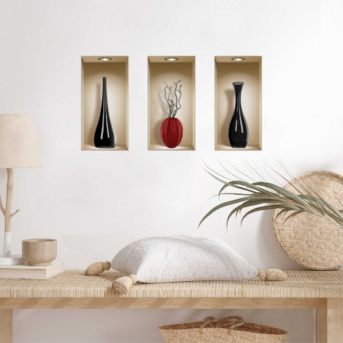 שלישיית נישות וזות שחורות ובורדו עם ענפים שחורים דגם 310