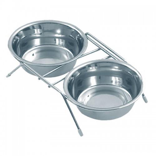 סטנד שני כלי אוכל נירוסטה 13 ס"מ /0.35L+