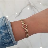 צמיד זהב חוליות דק לאישה דגם S