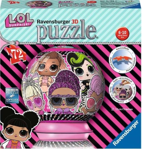 פאזל תלת מימד 72 חלקים בצורת כדור - LOL