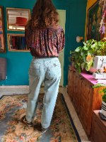 ג'ינס באגי טורקיזי מופלא מידה S/M