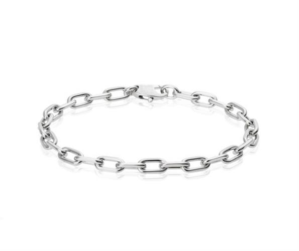 צמיד חוליות איטלקי לגבר בזהב 14 קרט │ זהב לבן