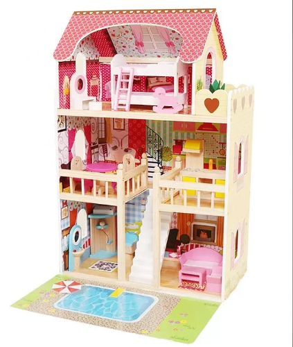 בית בובות וילה, כולל סט אביזרים - קפיץ קפוץ