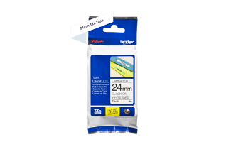 סרט סימון מקורי שחור על רקע לבן Brother TZe251 Labelling Tape Cassette 24mmx8m