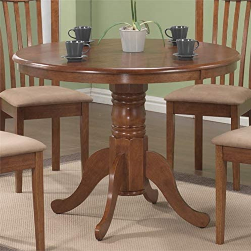 BOWERY HILL שולחן אוכל הכן עגול בצבע חום בהיר וענבר