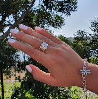 טבעת כסף טהור גלים בדוגמת מעויינים R-45