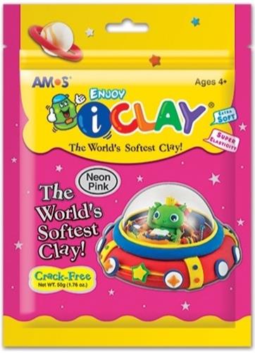 חימר קל I-CLAY ורוד ניאון - 50 גר'