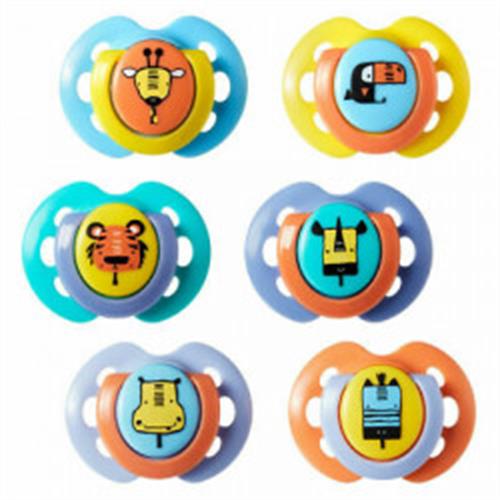 זוג מוצצים עם איורי חיות טומי טיפי Closer to Nature Fun Style 0-6