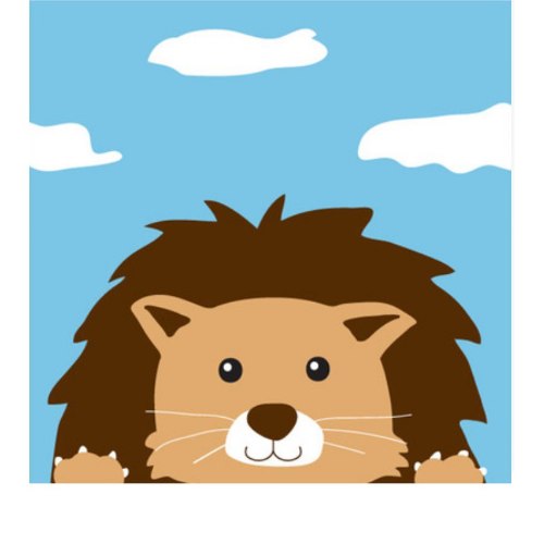 צביעה לפי מספרים לילדים - אריה 20X20