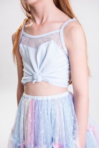 גופית TOMS תכלת טול נקודות