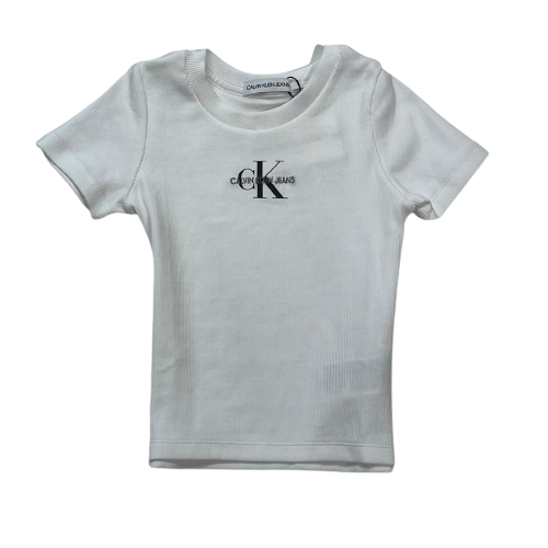 טישירט ריב בנות CALVIN KLEIN לבן