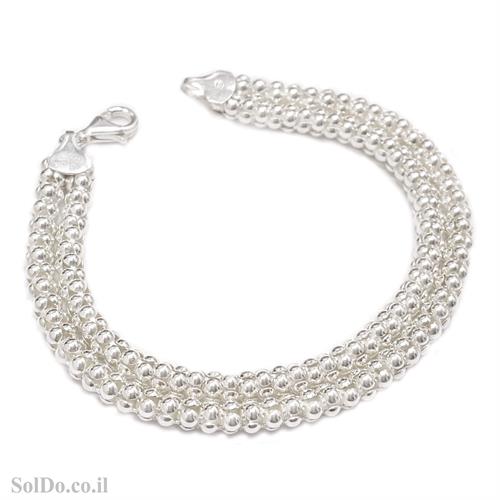 צמיד מכסף מעוצב 2 שורות Z3104 | תכשיטי כסף 925 | צמידי כסף