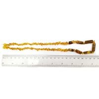 שרשרת ענברים בלטי מקורי לנשים צבע ירוק ודבש M2009