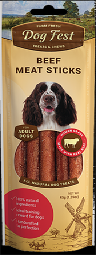 חטיף לכלב דוג פיסט מקלות בקר 45 גרם