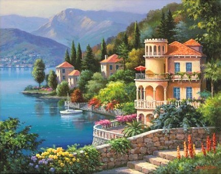 קריסטל ארט - בתים באגם 40X50